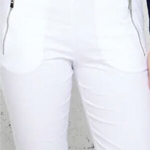Anatomie White Straight-Leg Zip Pocket Pants